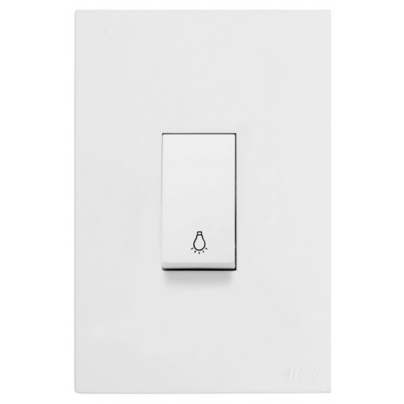 Conjunto Pulsador Para Minuteria Vertical 4x2 - RECTA BRANCO SATIN FOSCO Conjunto Pulsador Para Minuteria Vertical 4x2 - RECTA BRANCO SATIN FOSCO